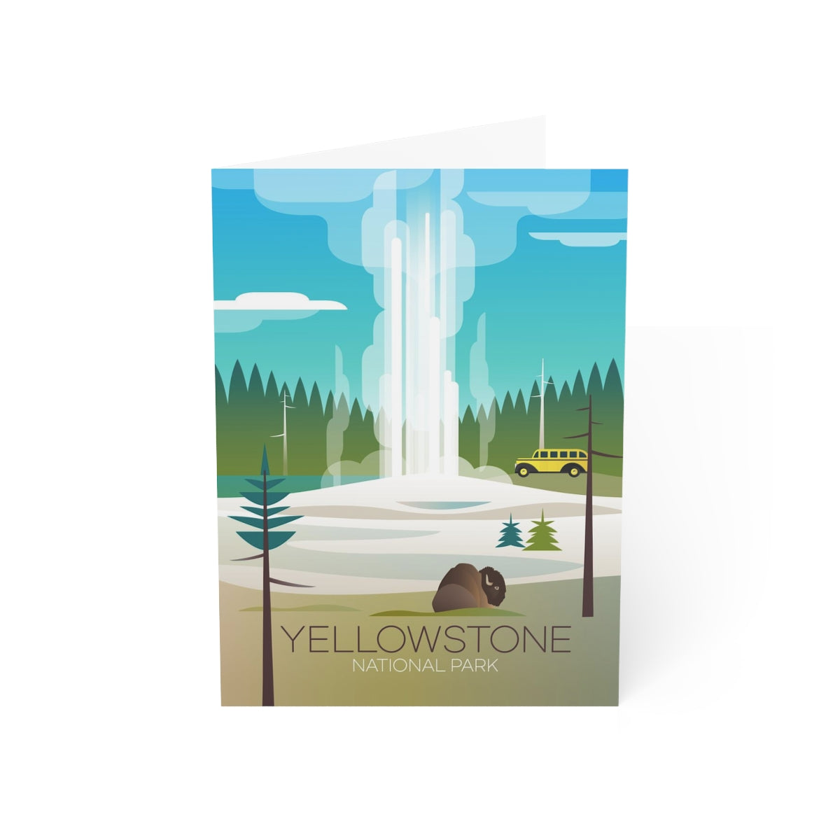 Yellowstone National Park, Old Faithful Folded Matte Notecards + Envelopes (10pcs)