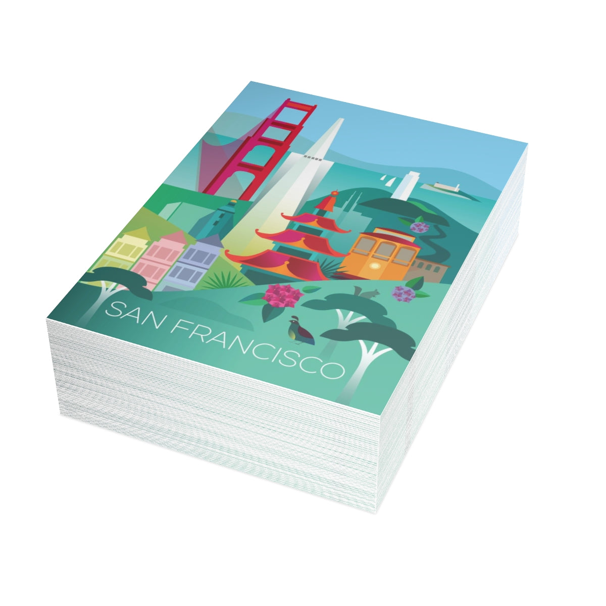 San Francisco Folded Matte Notecards + Envelopes (10pcs)
