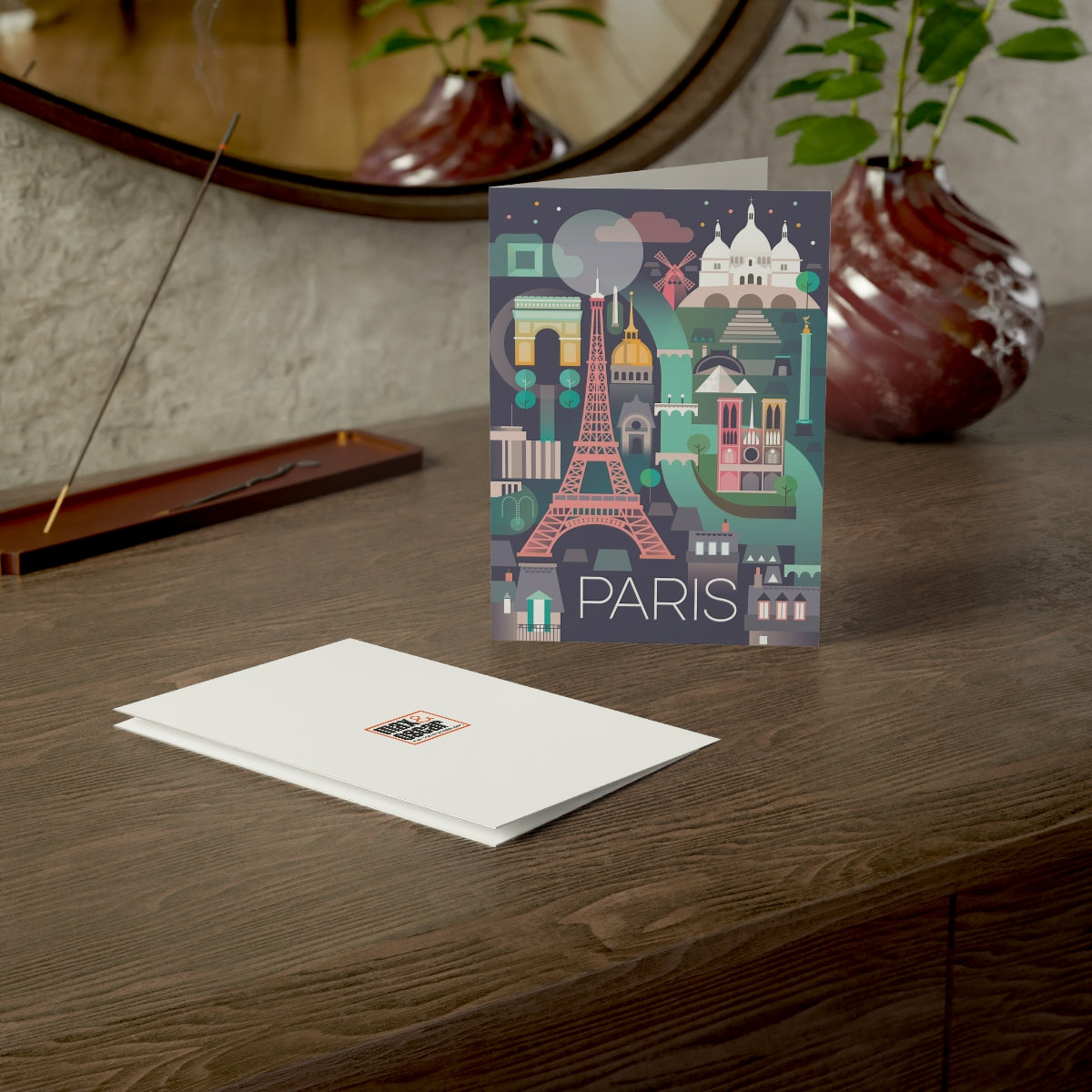 Paris Folded Matte Notecards + Envelopes (10pcs)