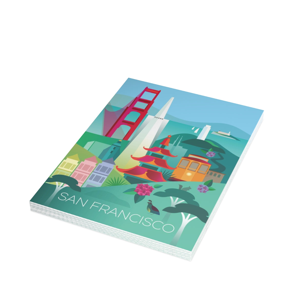 San Francisco Folded Matte Notecards + Envelopes (10pcs)