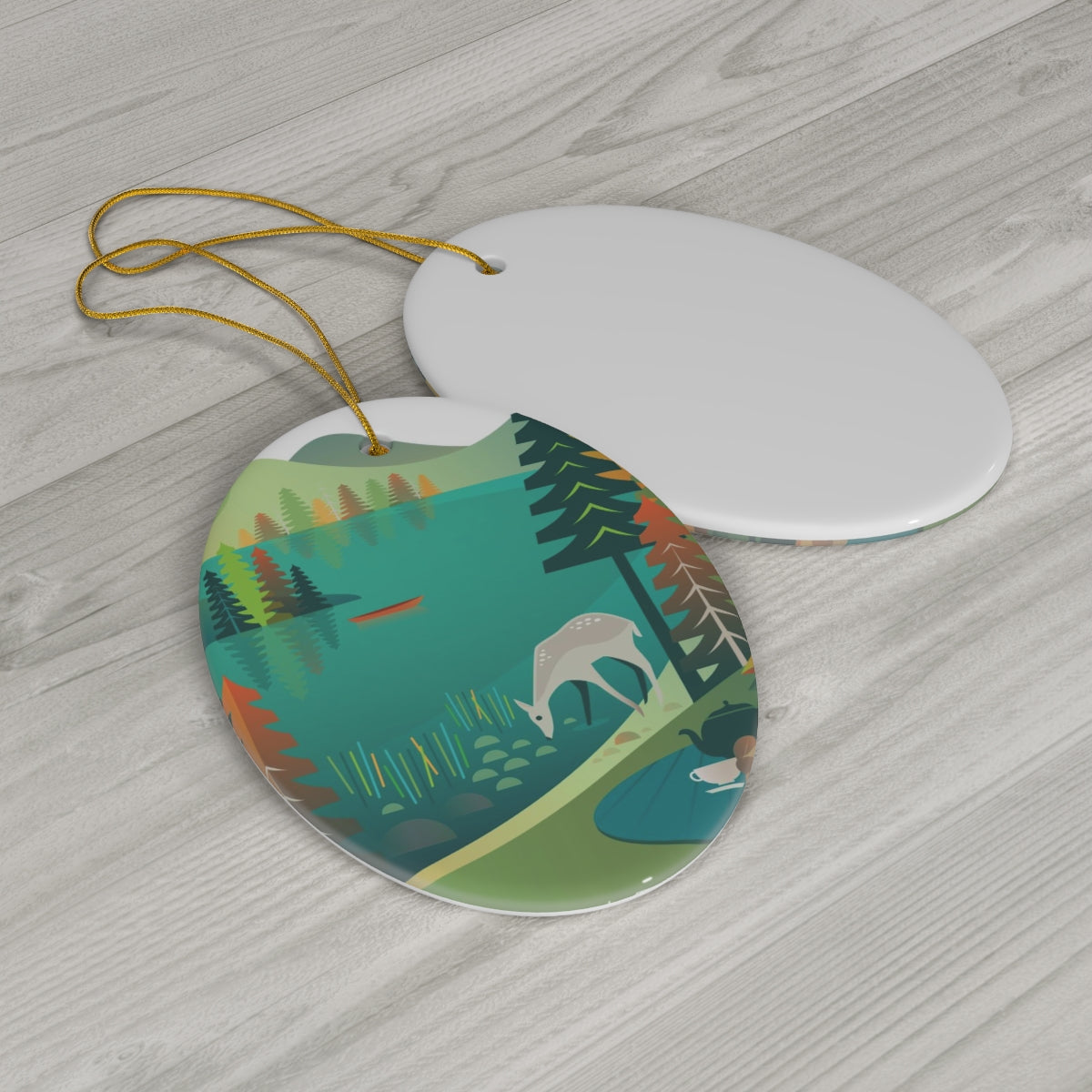 Acadia National Park, Jordan Pond Ceramic Ornament