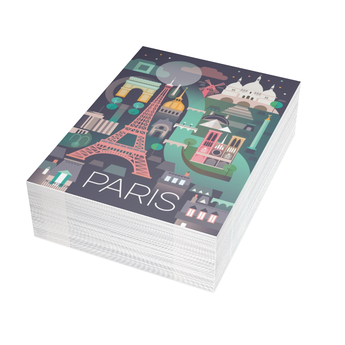 Paris Folded Matte Notecards + Envelopes (10pcs)