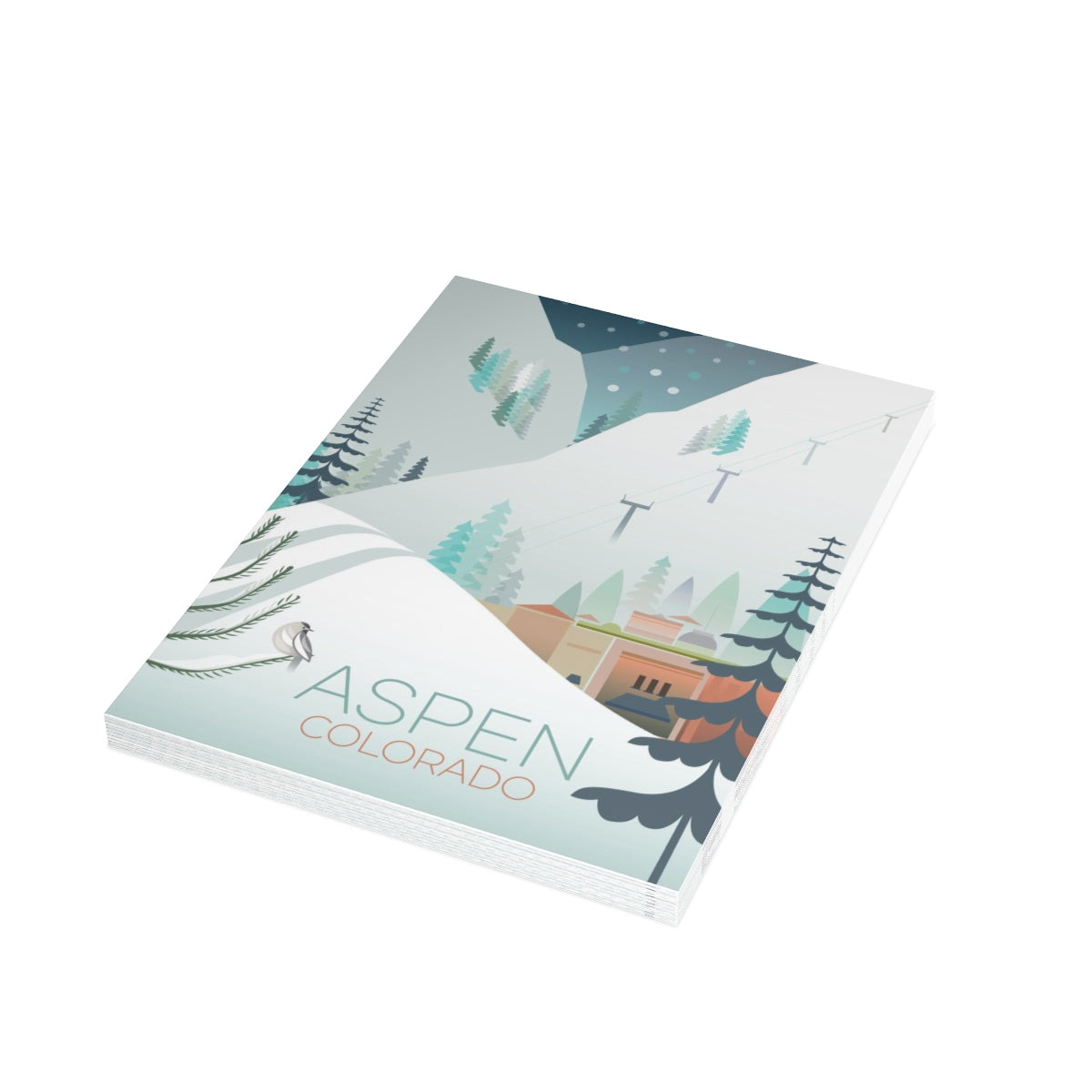 Aspen Folded Matte Notecards + Envelopes (10pcs)