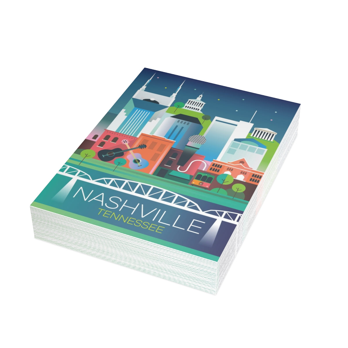 Nashville Folded Matte Notecards + Envelopes (10pcs)