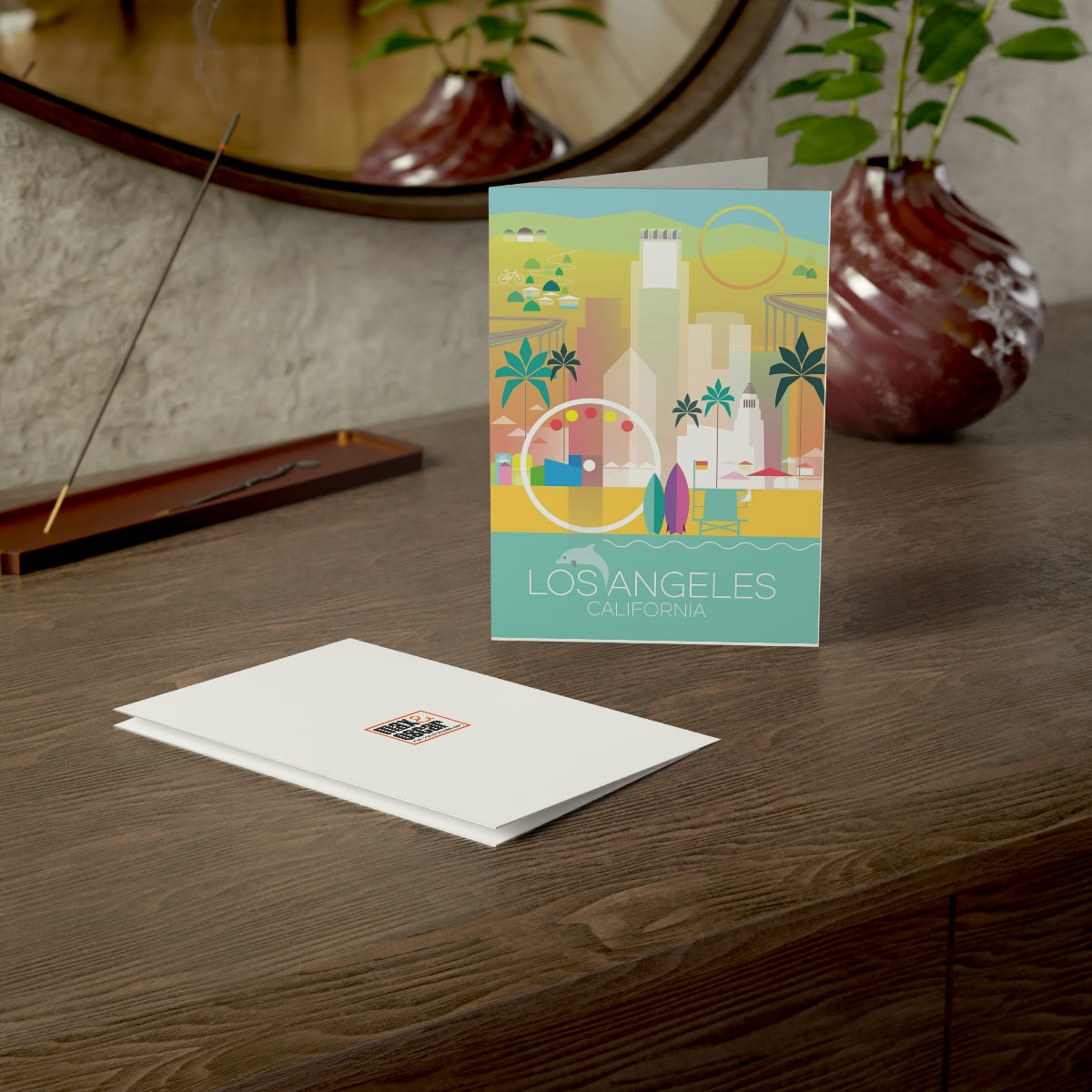 Los Angeles Folded Matte Notecards + Envelopes (10pcs)