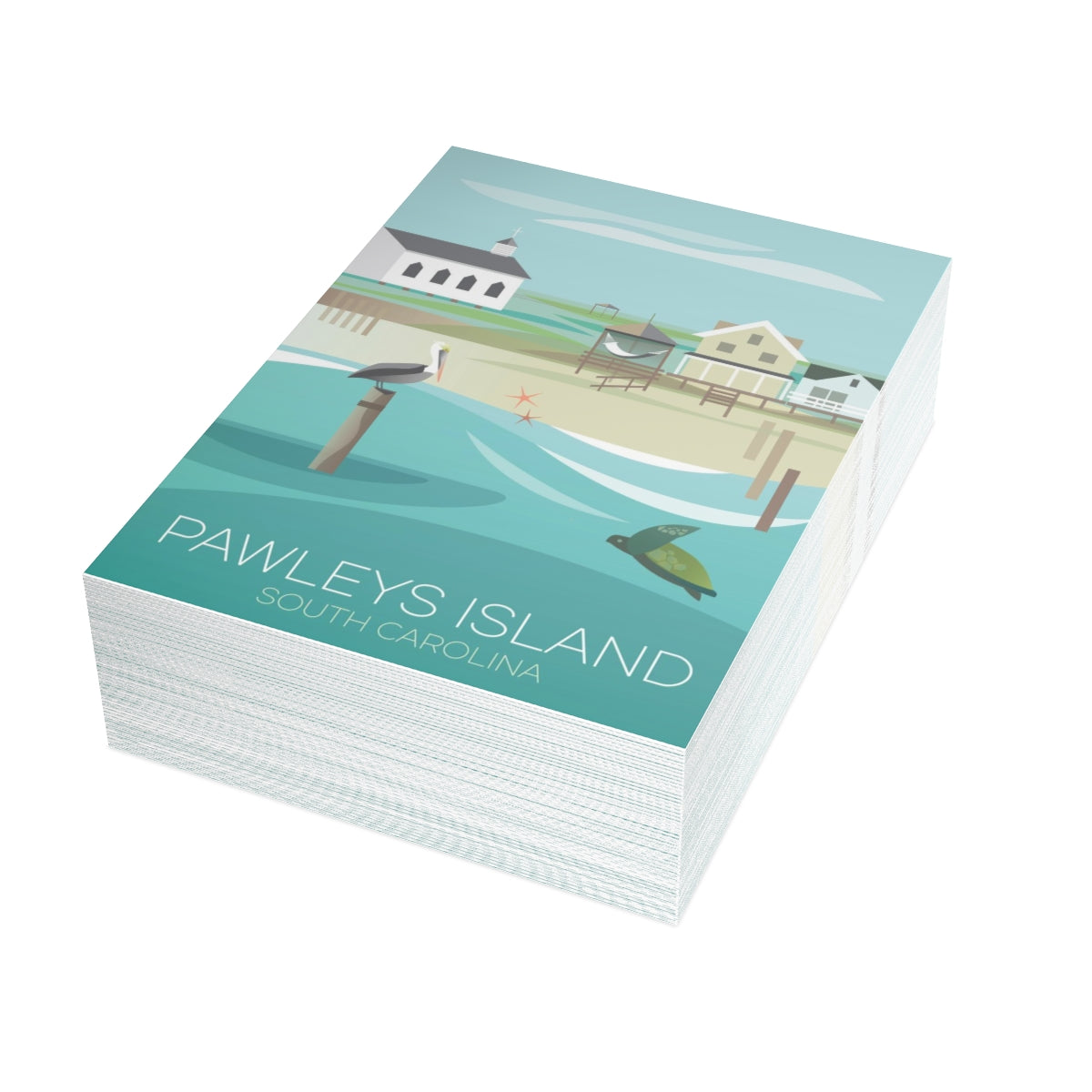 Pawleys Island Folded Matte Notecards + Envelopes (10pcs)