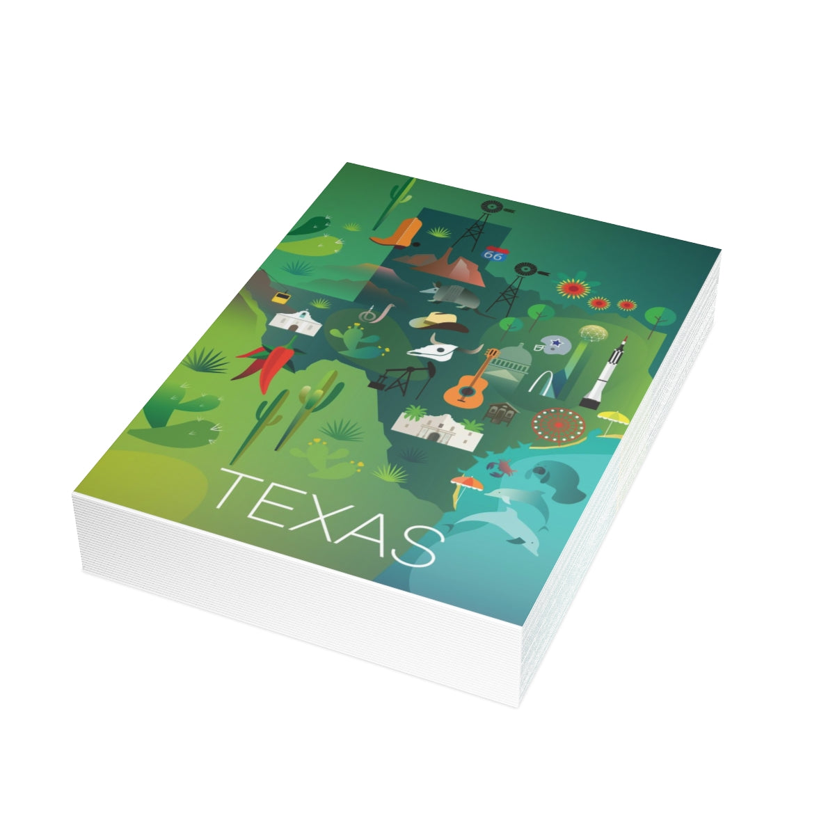 Texas Folded Matte Notecards + Envelopes (10pcs)