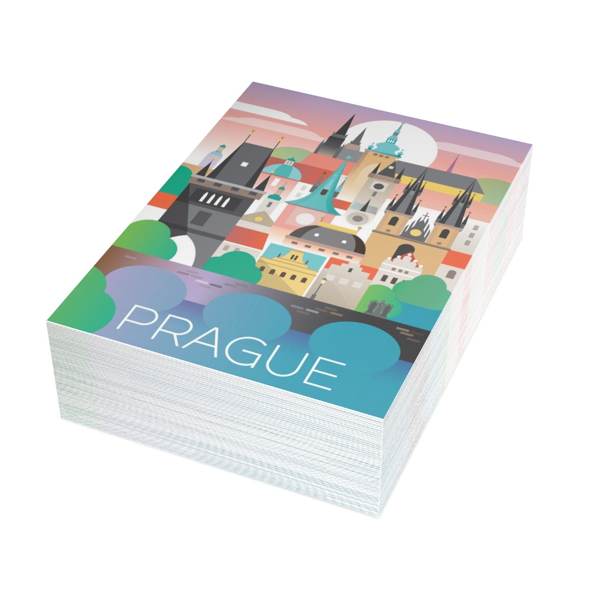 Prague Folded Matte Notecards + Envelopes (10pcs)
