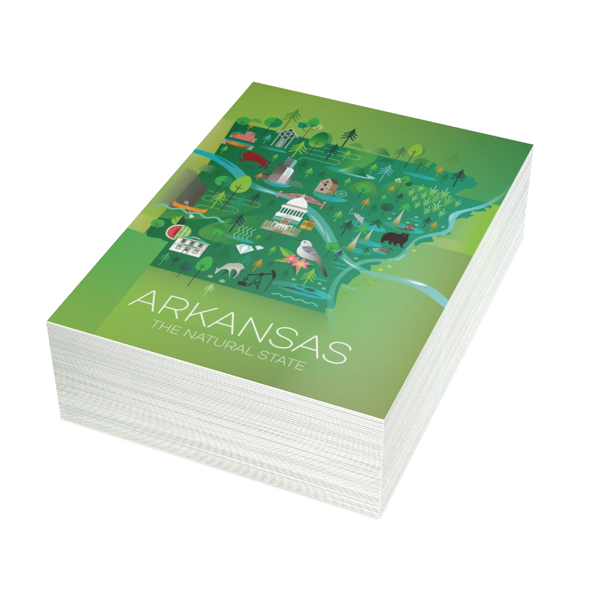 Arkansas Folded Matte Notecards + Envelopes (10pcs)