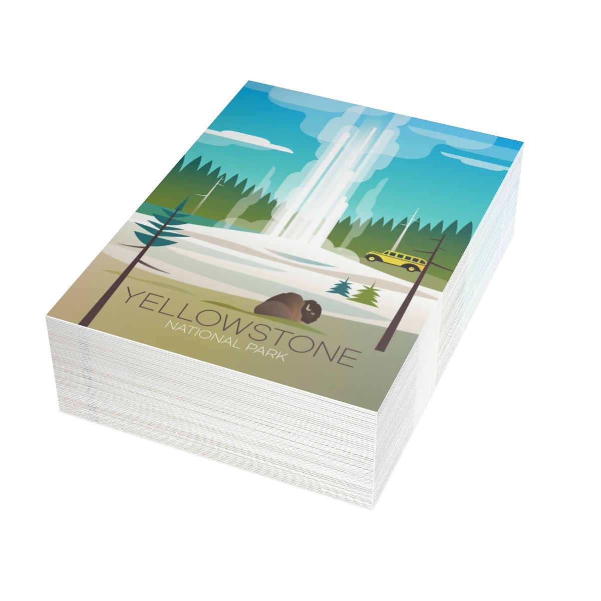 Yellowstone National Park, Old Faithful Folded Matte Notecards + Envelopes (10pcs)