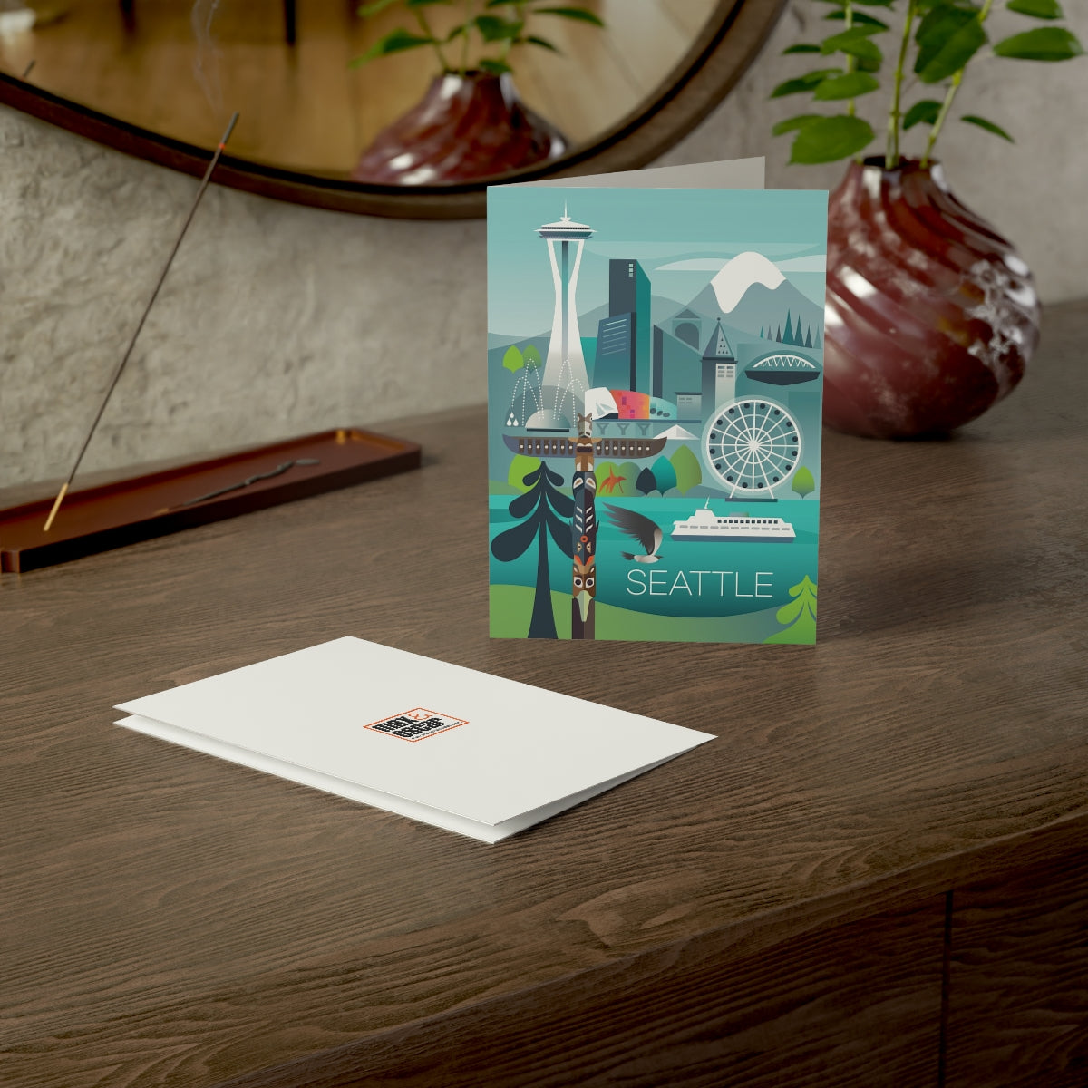 Seattle Folded Matte Notecards + Envelopes (10pcs)