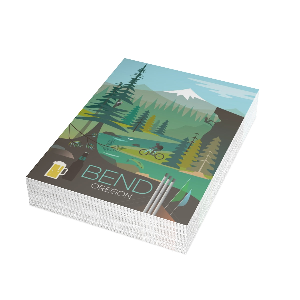 Bend Folded Matte Notecards + Envelopes (10pcs)