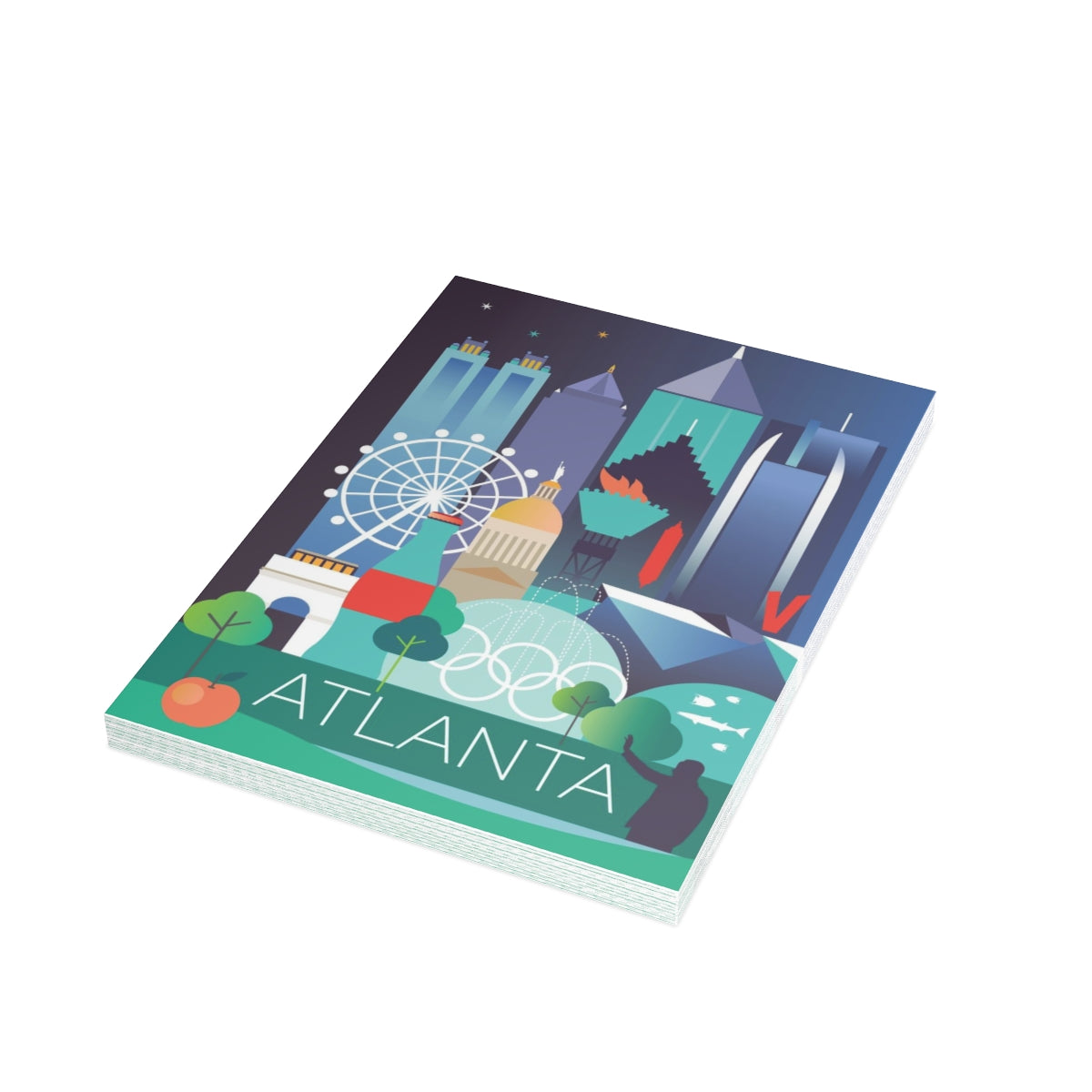 Atlanta Folded Matte Notecards + Envelopes (10pcs)