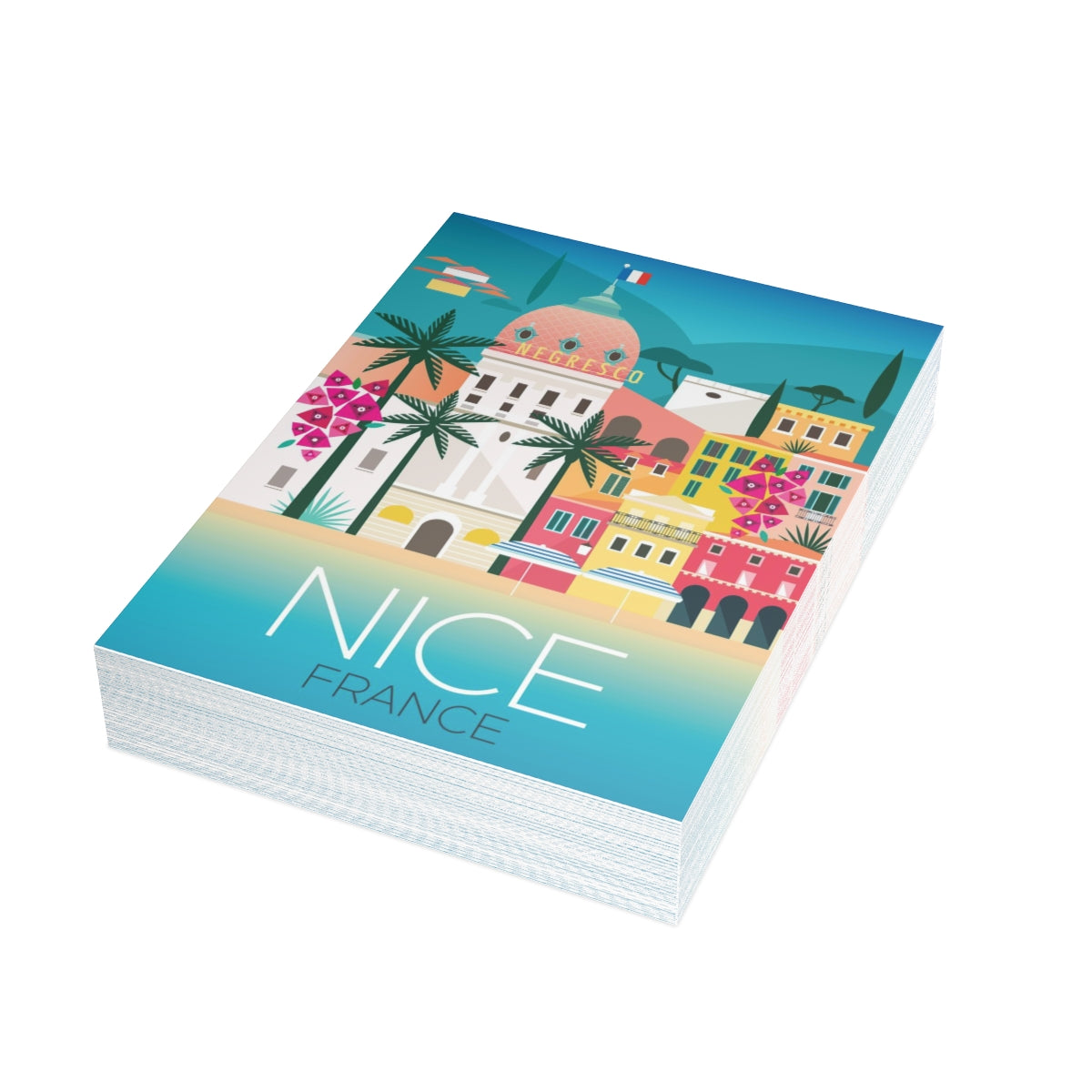 Nice, France Folded Matte Notecards + Envelopes (10pcs)
