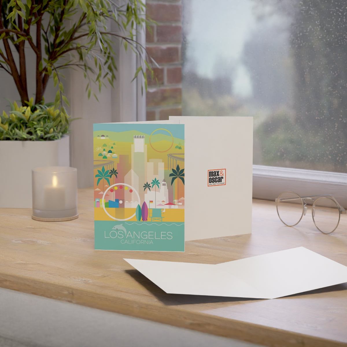 Los Angeles Folded Matte Notecards + Envelopes (10pcs)