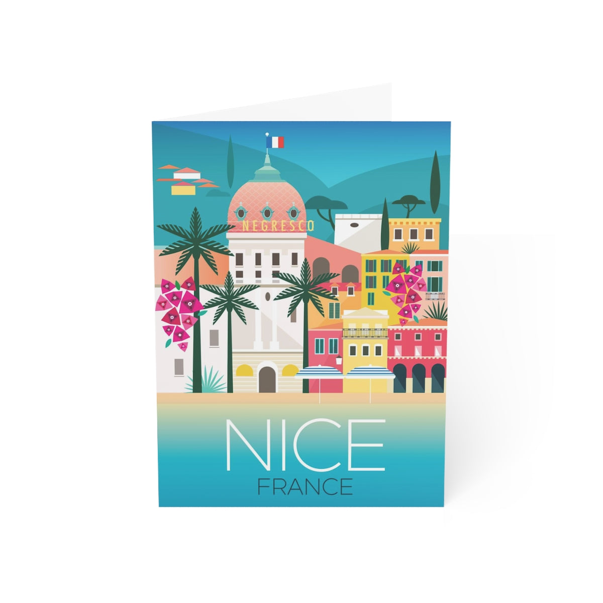 Nice, France Folded Matte Notecards + Envelopes (10pcs)