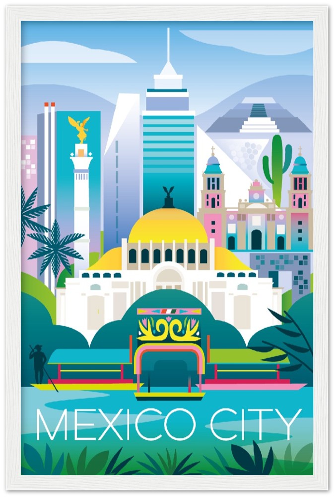 Mexico City Premium Matte Paper Wooden Framed Poster