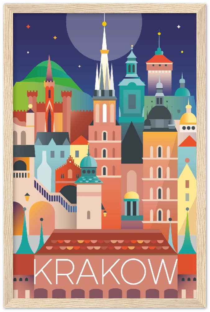 Krakow Premium Matte Paper Wooden Framed Poster