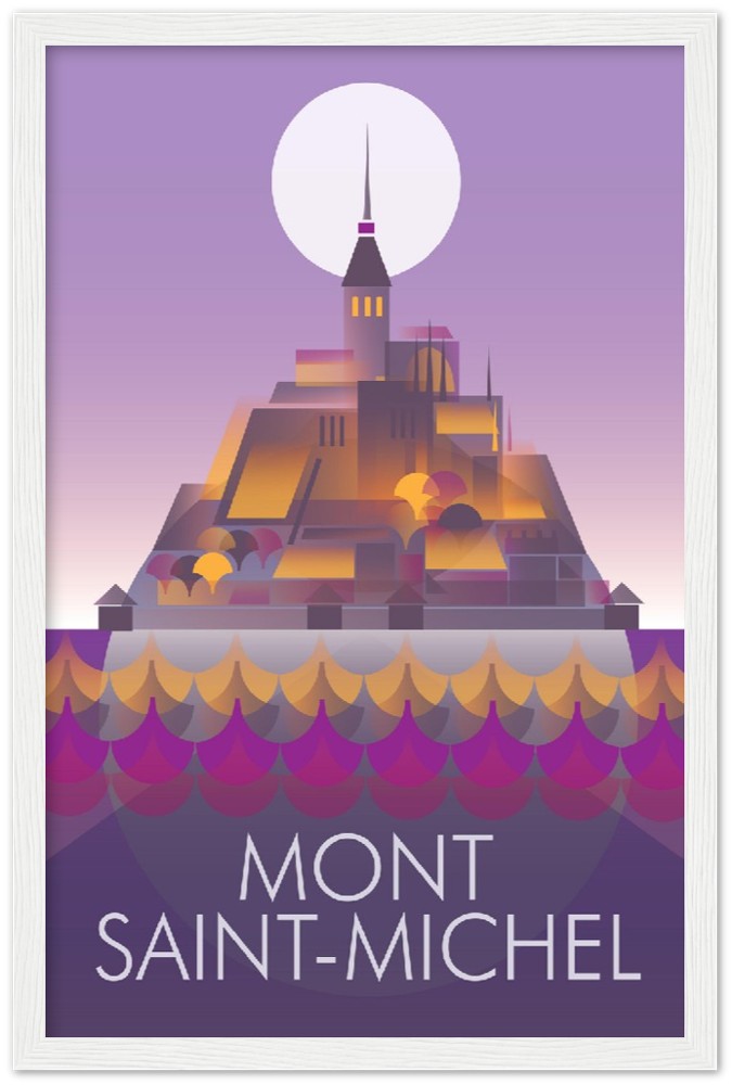 Mont Saint-Michel Premium Matte Paper Wooden Framed Poster
