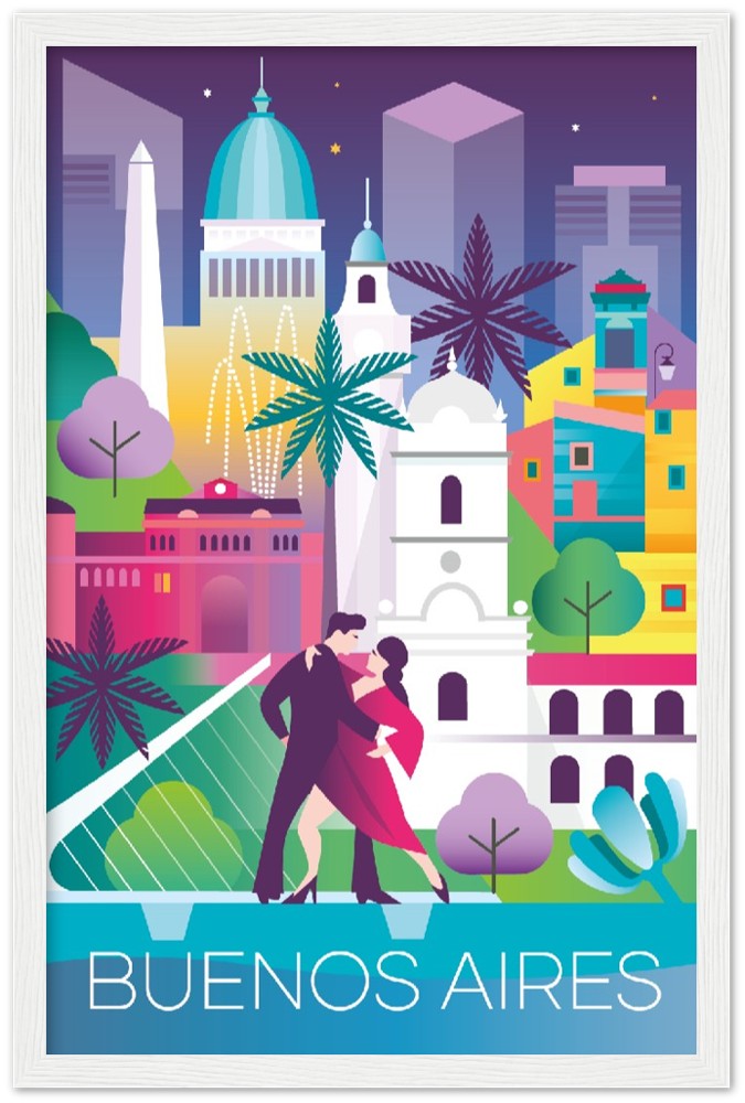 Buenos Aires Premium Matte Paper Wooden Framed Poster