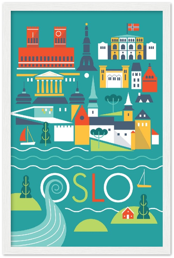 Oslo Premium Matte Paper Wooden Framed Poster