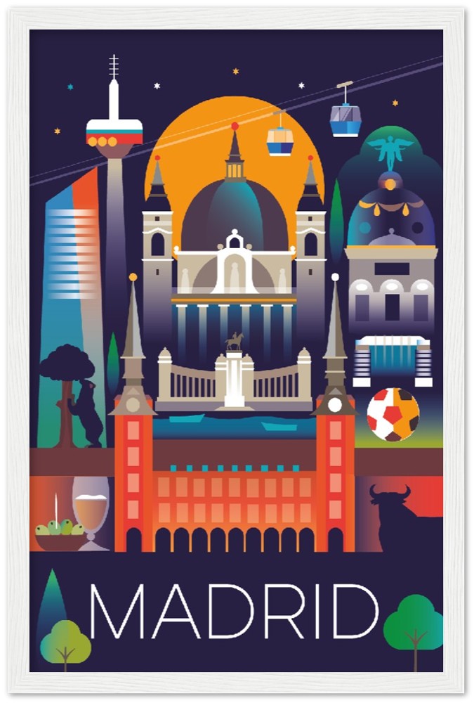 Madrid Premium Matte Paper Wooden Framed Poster