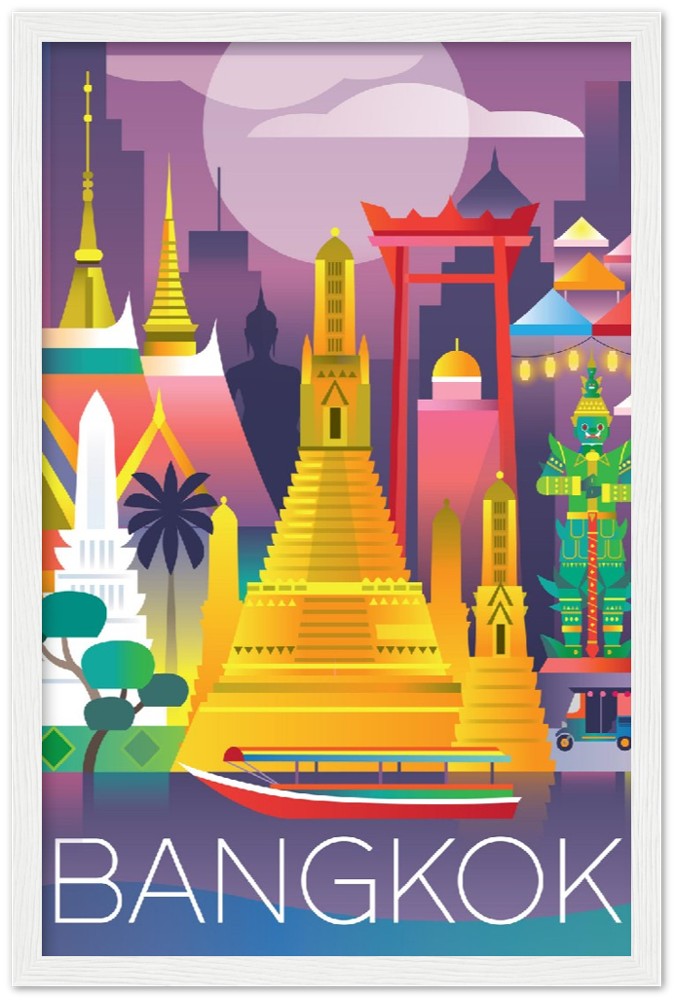 Bangkok Premium Matte Paper Wooden Framed Poster