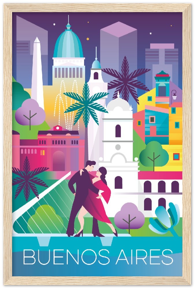 Buenos Aires Premium Matte Paper Wooden Framed Poster