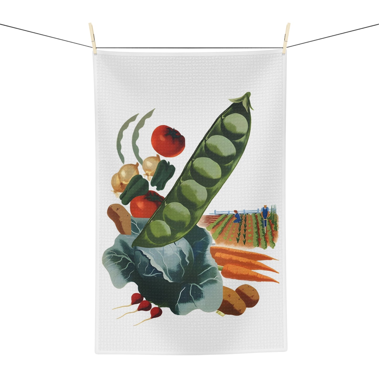 Vintage Victory Garden Microfiber Tea Towel