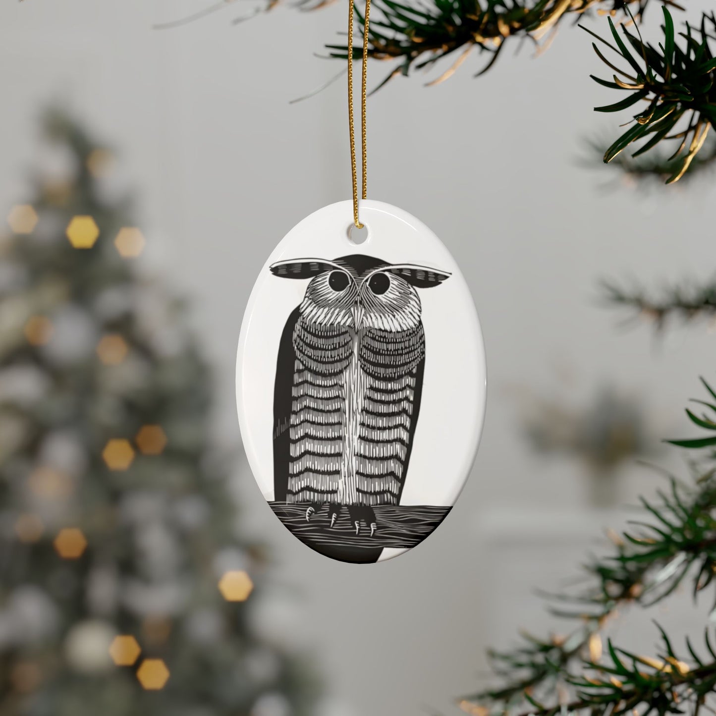 Owl Ceramic Ornament
