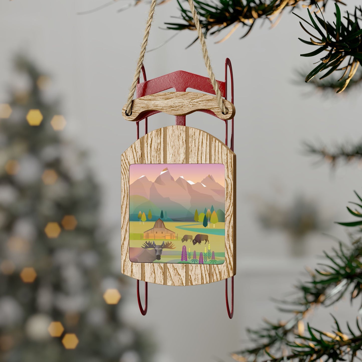 Grand Teton National Park Sled Ornament