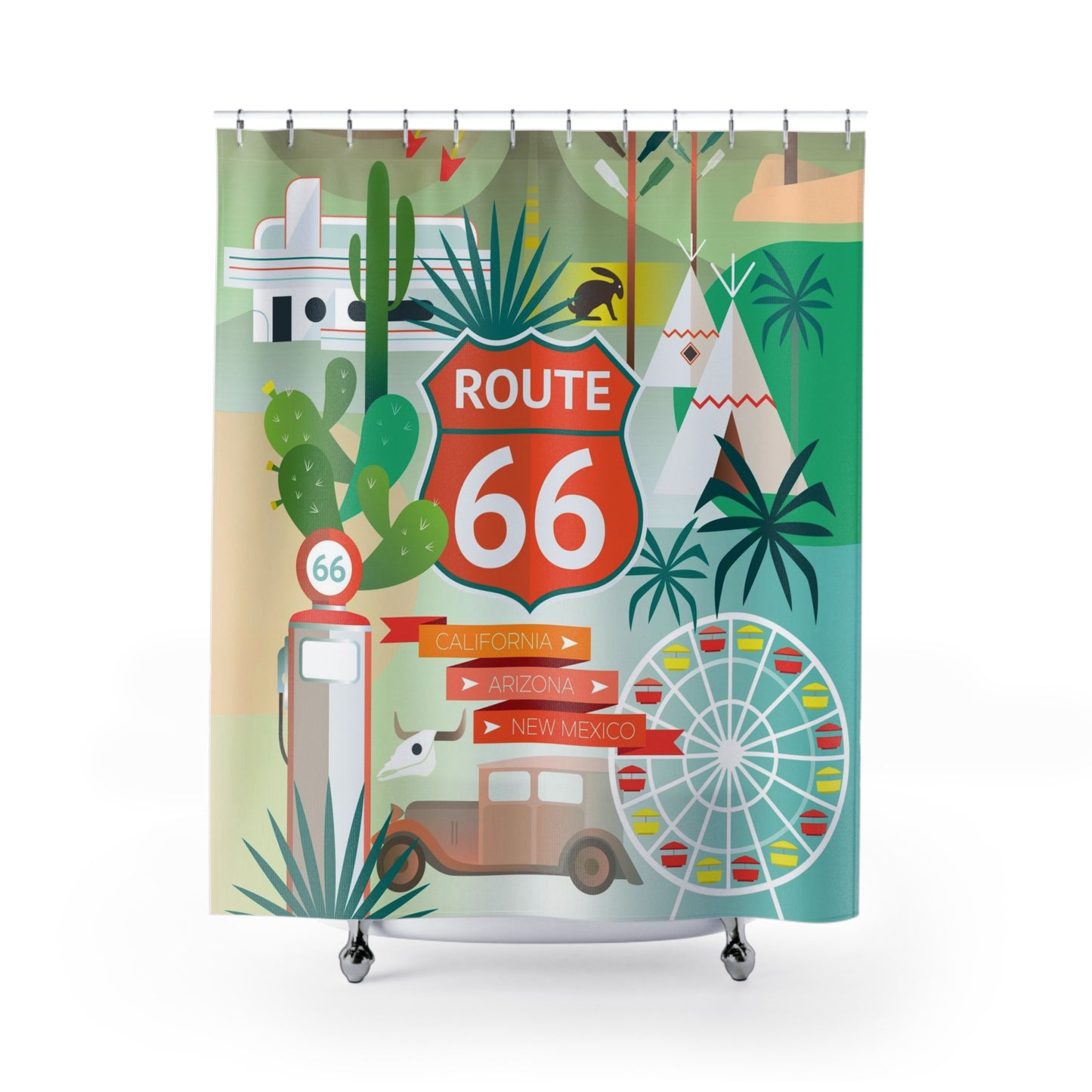 Route 66 Shower Curtain