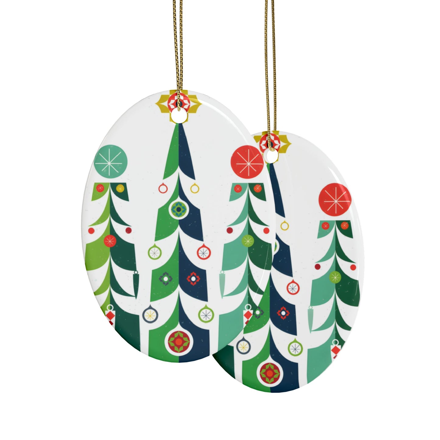 Scandi Trees Ceramic Ornament