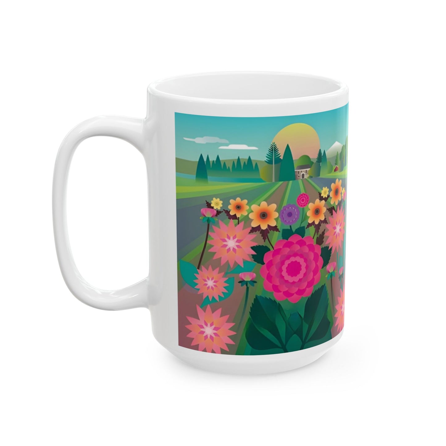Dahlia Delight Mug, 15oz