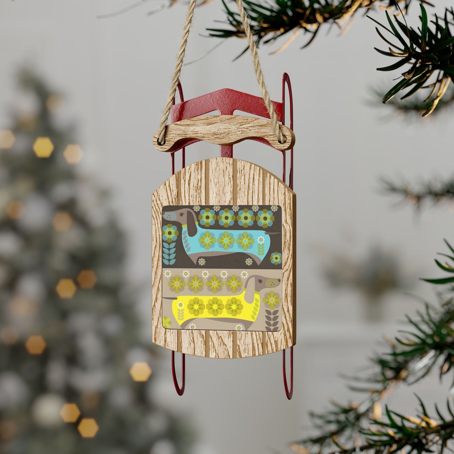 Dachshund Sled Ornament