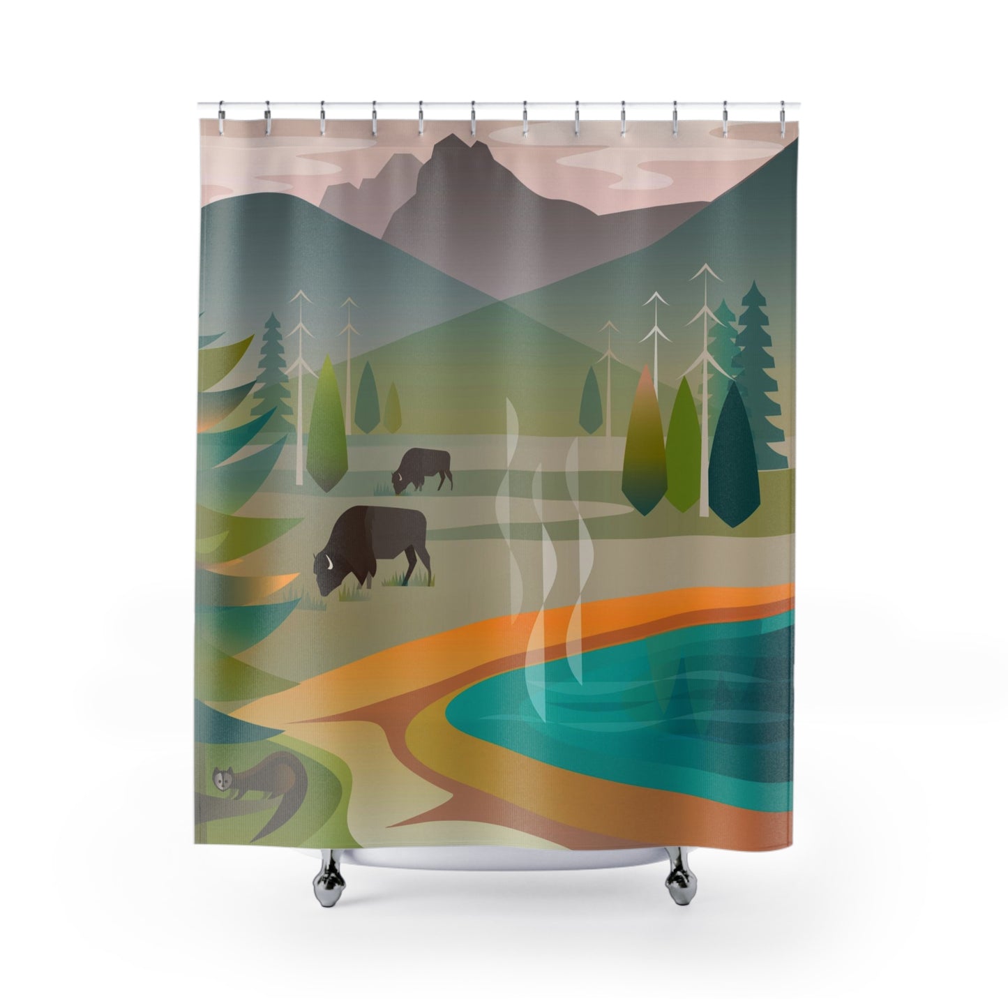 Yellowstone National Park, Grand Prismatic Shower Curtain
