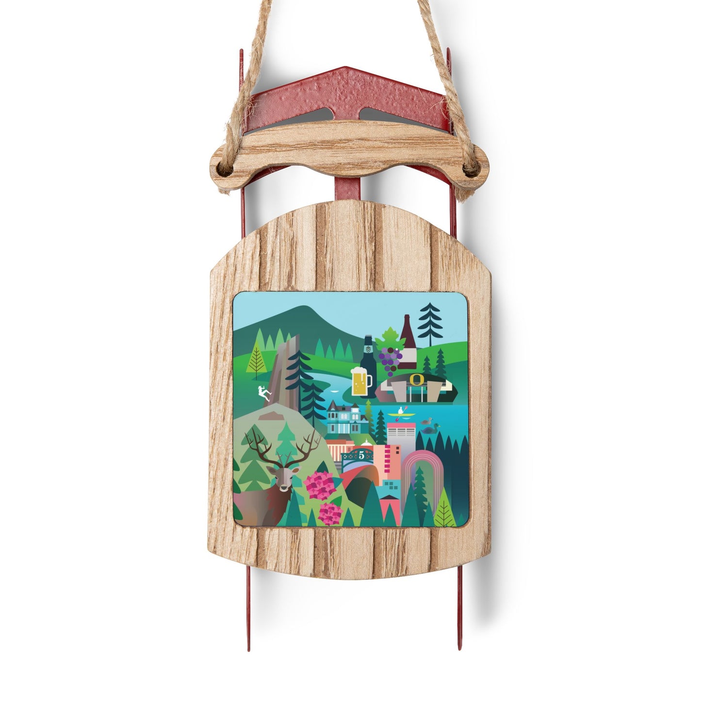 Eugene, Oregon Sled Ornament