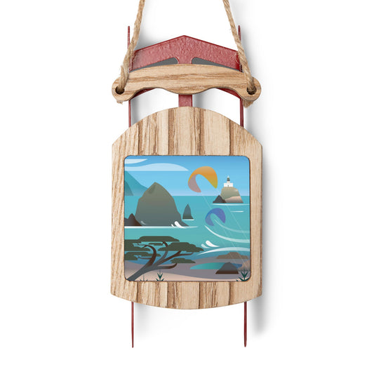 Cannon Beach Sled Ornament