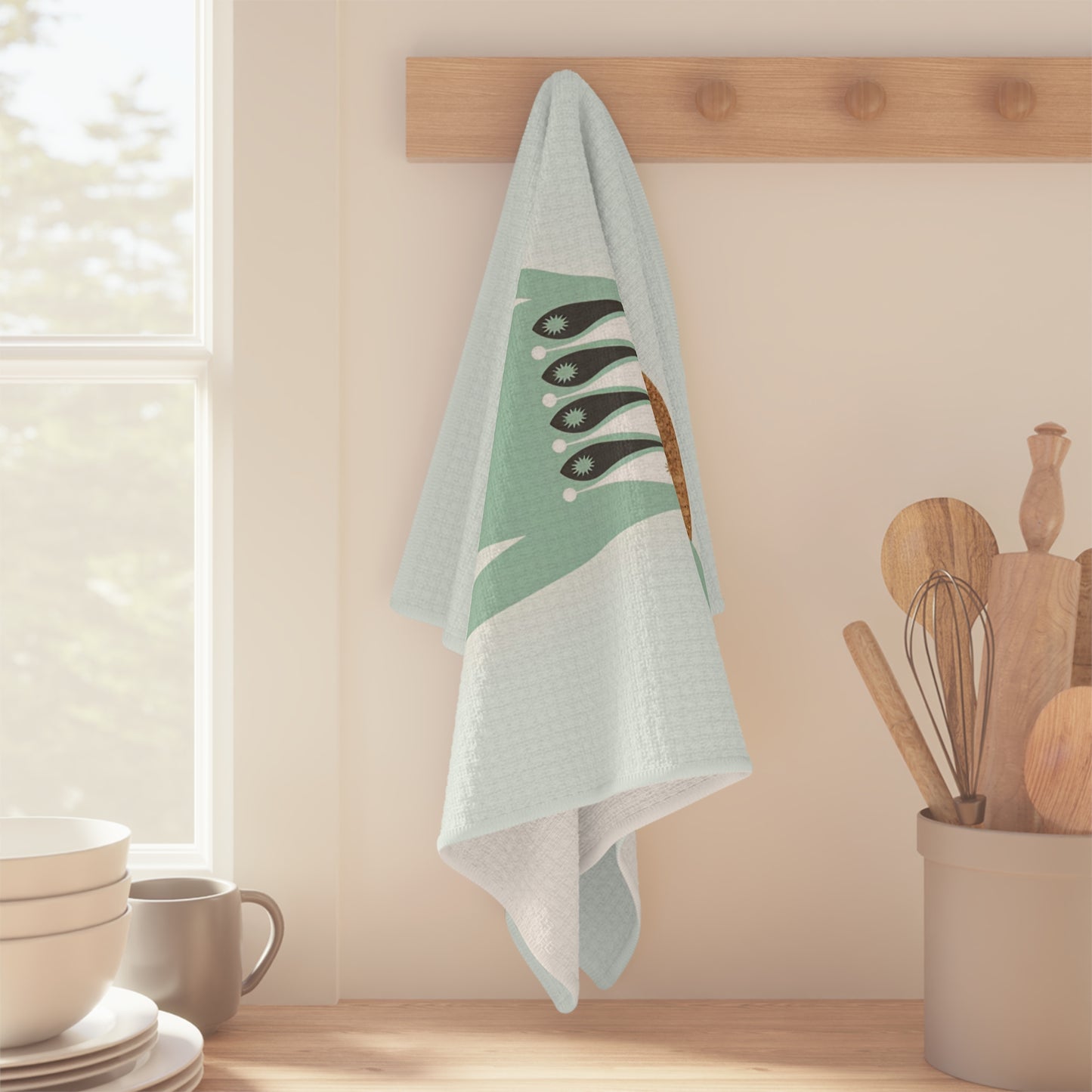 Mid-Century Teapot Microfiber Tea Towel