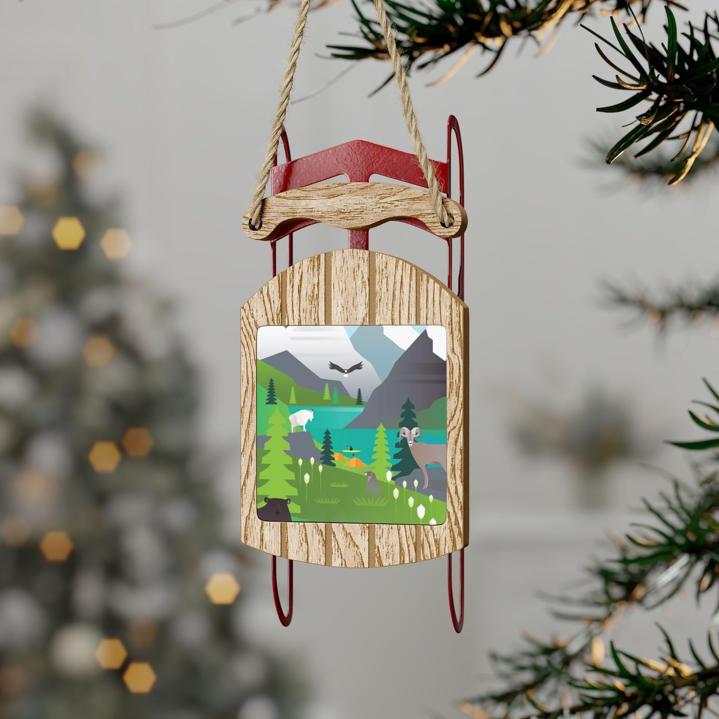 Glacier National Park Sled Ornament