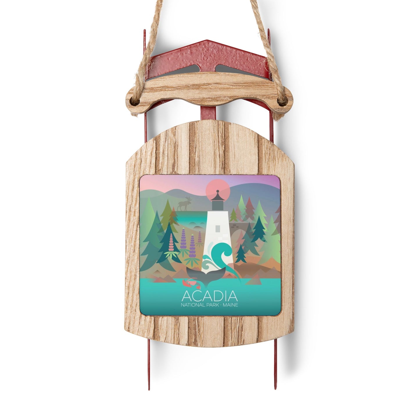 Acadia National Park Sled Ornament