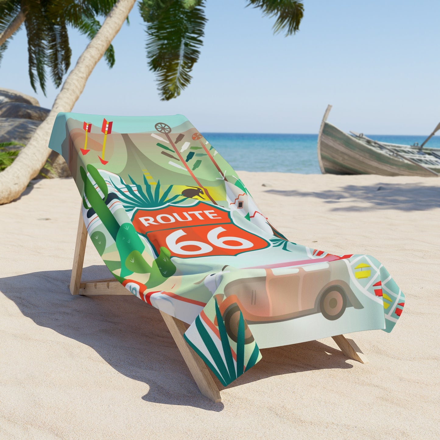 Route 66 Beach Towel