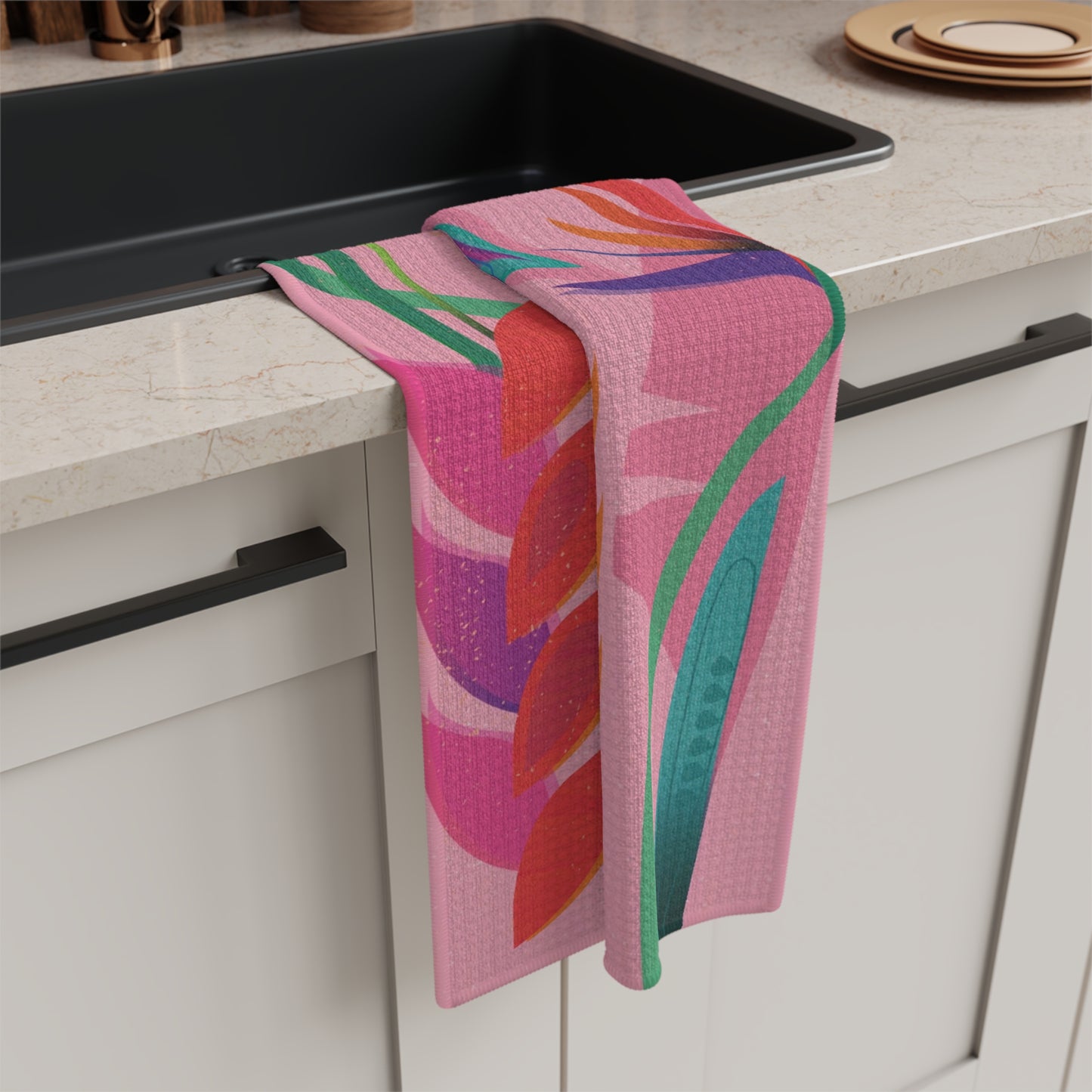 Hummingbird Floral Microfiber Tea Towel