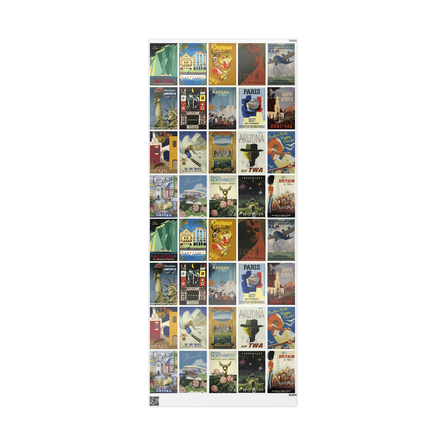 World Wrapping Paper - Vintage Travel Posters - 3