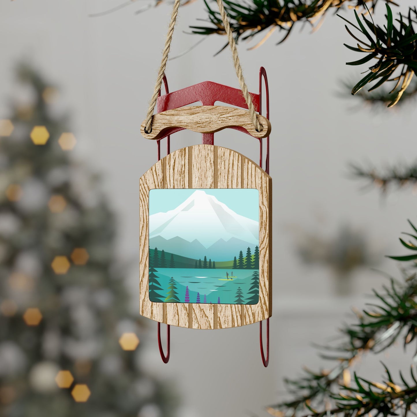 Mount Hood Sled Ornament