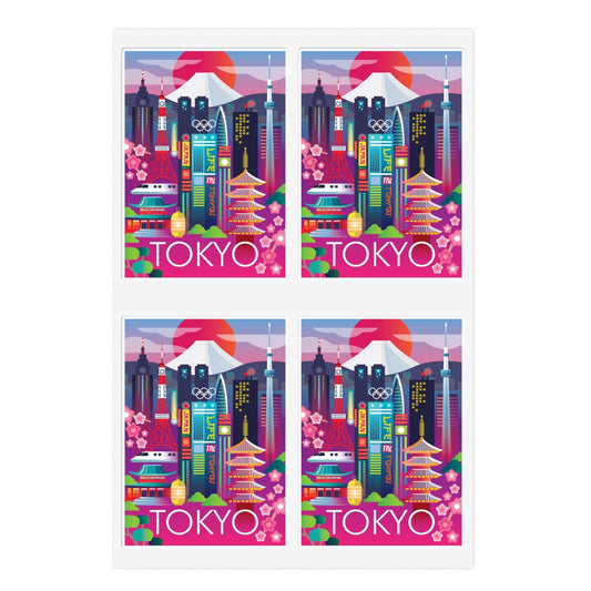 Feuille d’autocollants de Tokyo