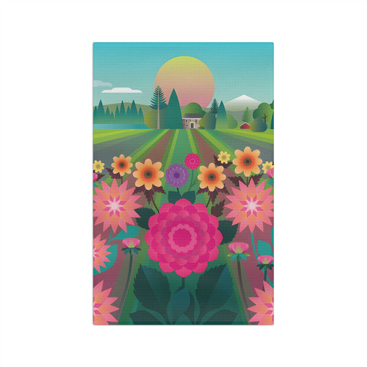 Dahlia Delight Microfiber Tea Towel