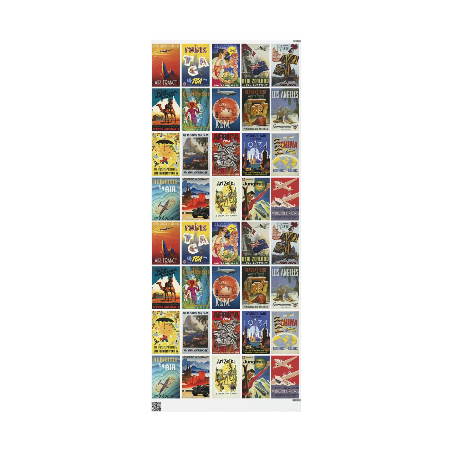 World Wrapping Paper - Vintage Travel Posters - 1