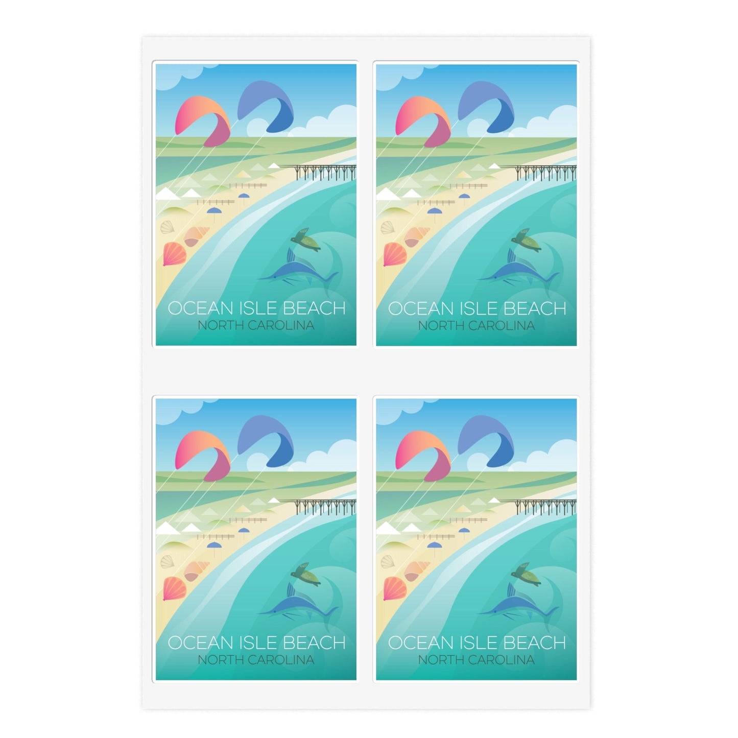 Ocean Isle Beach Sticker Sheet