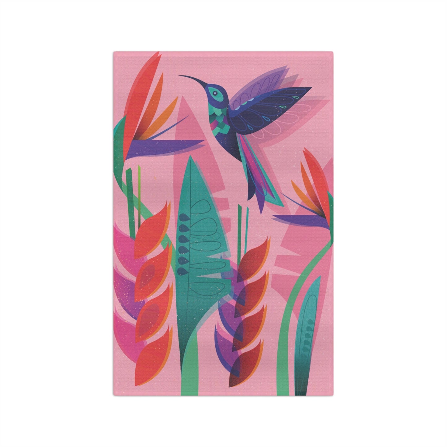 Hummingbird Floral Microfiber Tea Towel